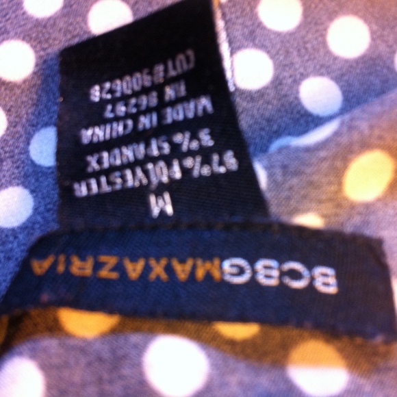 BCBGMAXARIA Black & White Polka Dot Satin LS Top - Picture 3 of 6